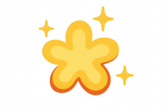 Bright yellow flower sparkling with light on a transparent background, perfect for enhancing various design projects and creations