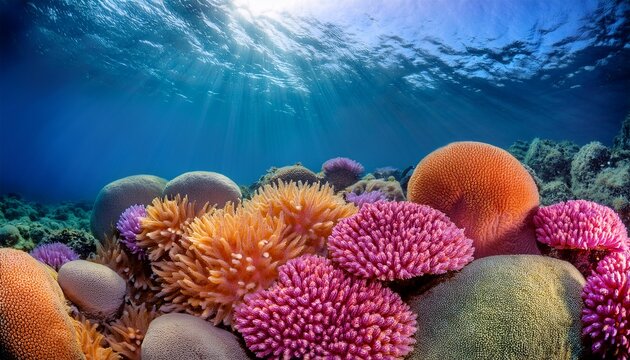 Colorful Soft Coral Reef Texture - Powered by Adobe