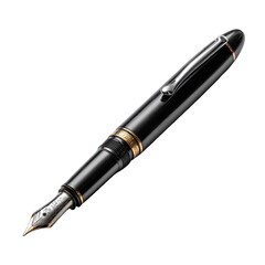 Naklejka premium Sleek black fountain pen with gold accents (2)