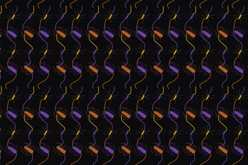 Obraz premium Retro Pop Art Halloween Seamless Pattern bold pop art halftone neon style seamless pattern great for Halloween posters, packaging, and gift wrap