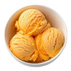 Mango Ice Cream: Delicious Scoops in a Bowl - Creamy Texture, Refreshing Dessert