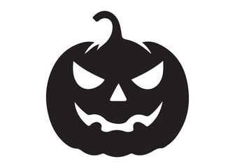 pumpkin with face logo silhouette vector, pumpkin face vector silhouette illustration, jack-o-lantern with pumpkin logo silhouette, pumpkin with funny face logo silhouettes vector on white background.