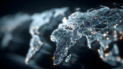 Supply Chain Digital Transformation. A global supply holographic illustrating displayed on a chain interface, map interconnected digital networks 58024656 1