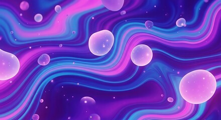 Abstract Colorful Swirling Background with Bubbles.