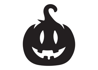 pumpkin with face logo silhouette vector, pumpkin face vector silhouette illustration, jack-o-lantern with pumpkin logo silhouette, pumpkin with funny face logo silhouettes vector on white background.
