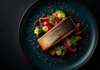 Delicious Salmon with Roasted Vegetables.