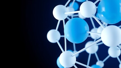 Futuristic interconnected spheres in blue and white, showcasing abstract digital artistry.