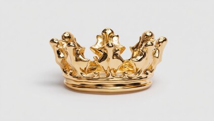 Golden crown, ornate design, simple background