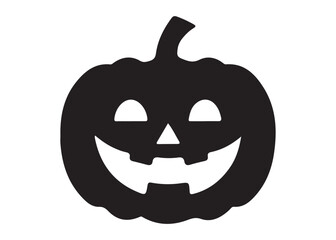 pumpkin with face logo silhouette vector, pumpkin face vector silhouette illustration, jack-o-lantern with pumpkin logo silhouette, pumpkin with funny face logo silhouettes vector on white background.