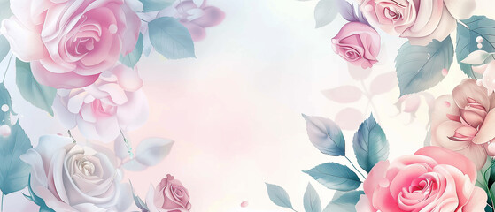 Pastel Roses in Pink and Blue Tones