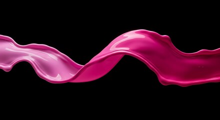 Pink Liquid Splashing in Motion.
