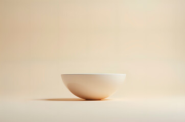 Fototapeta premium Minimalist Ceramic Bowl on Neutral Background - Still Life Photo