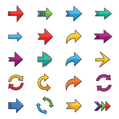 set icon vector arrow graphic - editable icon