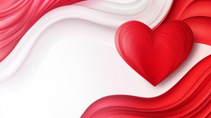 Red heart-shaped and ribbon background material