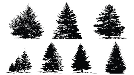 Fototapeta premium Elegant Christmas Tree Silhouette Vector Illustration for Festive Designs