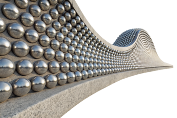 Metal ball wall isolated on transparent background