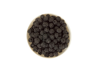Isolated bowl of tasty blackberry