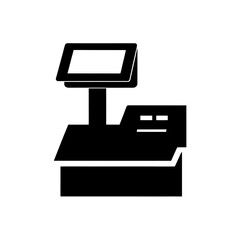 Obraz premium Silhouette of a point of sale terminal on transparent background