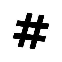Obraz premium Black hashtag symbol on a white background on transparent background