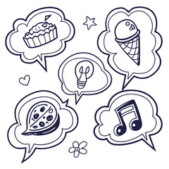 Fototapeta premium Doodle design elements isolated on white background 