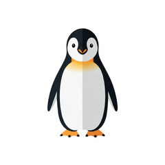 Fototapeta premium Cute Emperor Penguin Flat Design Illustration.
