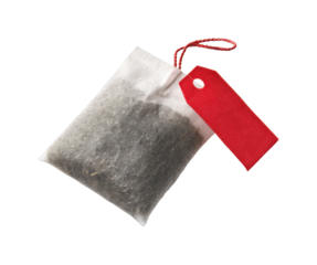 Herbal tea infusion bag home kitchen product minimalist wellness isolated on transparent background, png