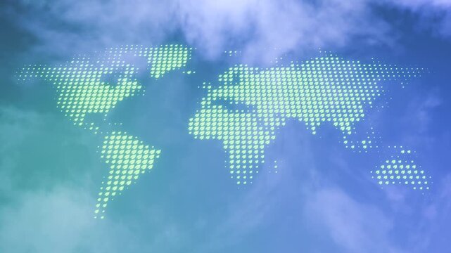 Global network connection and data connection concept.Globe nature and eco friendly environment, World environment.World communication technology.International trade.3d background 4k loop.3d render.