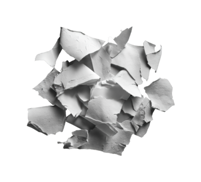 Scraps of torn paper abstract minimalist creativity isolated on transparent background, png