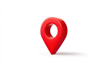 Red 3D map pin on white background