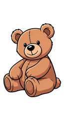 Naklejka premium Cute Sitting Teddy Bear Toy.