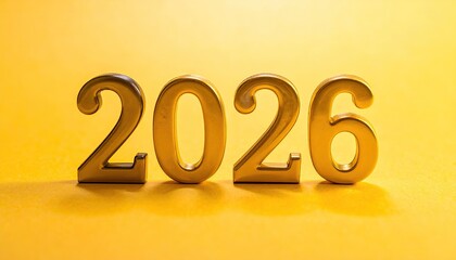 Gold lettering "2026" on a gold background 