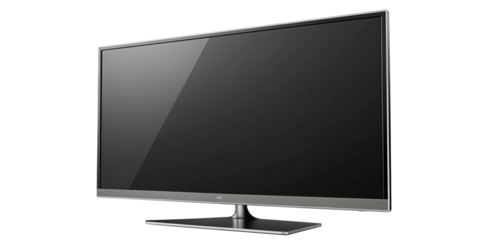 Modern Flat-Screen TV Isolated on Transparent Background for Mockups
Blank Screen Television Display for Custom Media Content and Presentations