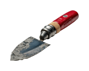 Trowel application techniques construction site tool usage home improvement isolated on transparent background, png