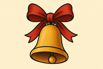 [bell with ribbon on ivory background mobile wallpaper]