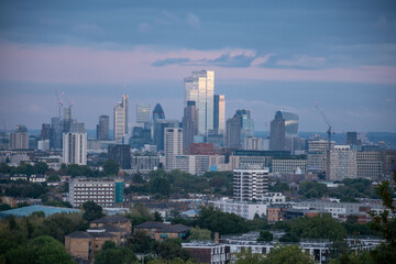 Fototapeta premium Panoramic view of London's skyline from Parliament Hill.