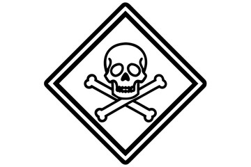 Black and White Poison Warning Sign