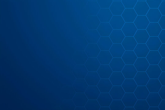 Blue digital art vector illustration of a geometric hexagon pattern with a light glow texture and sea water color concept backdrop