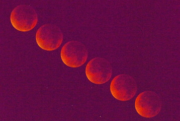 満月と皆既月食(2025.9.8撮影)