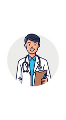 Fototapeta premium Doctor holding medical chart in clinic.