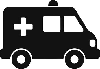 ambulance silhouette vector illustration on white background