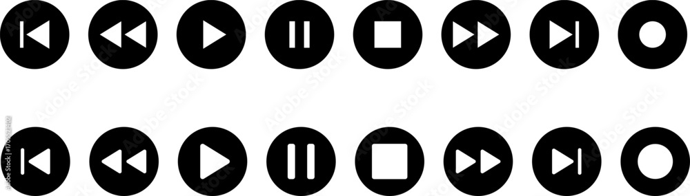 Poster icon media music player. player interface icons . modern vector design for mobile apps . multimedia 