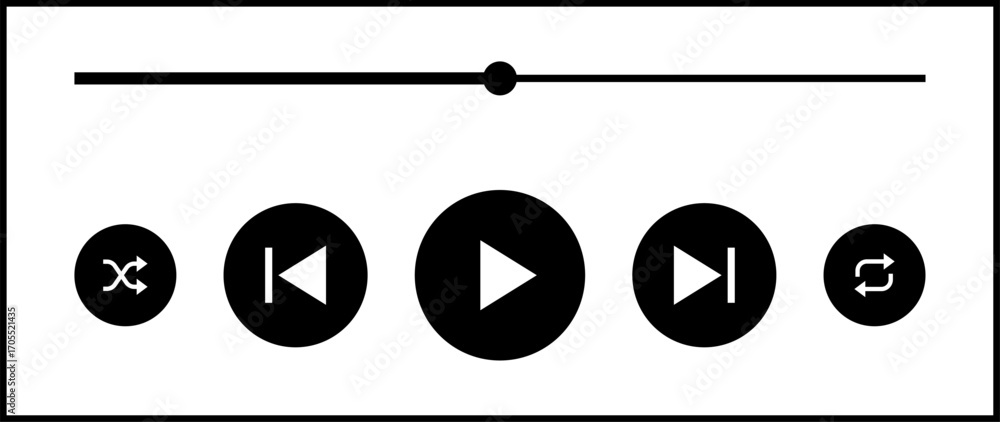 Poster icon media music player. player interface icons . modern vector design for mobile apps . multimedia 