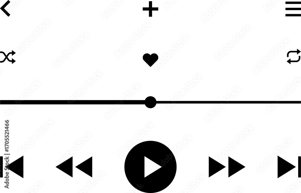 Poster icon media music player. player interface icons . modern vector design for mobile apps . multimedia 
