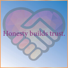 Honesty Builds Trust &ndash; Inspirational Quote Typography with Colorful Gradient Background Vector Design.