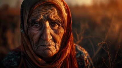 Elderly person portrait outdoors