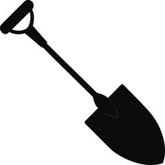 shovel silhouette vector illustration on white background