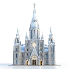Fototapeta premium beautiful crystal cathedral isolated on white back