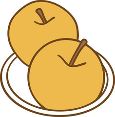 Autumn Fruit Illustration - Korean Pear 배 / 가을 열매 일러스트