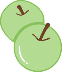 Autumn Fruit Illustration - Green Apple 아오리 사과 / 가을 과일