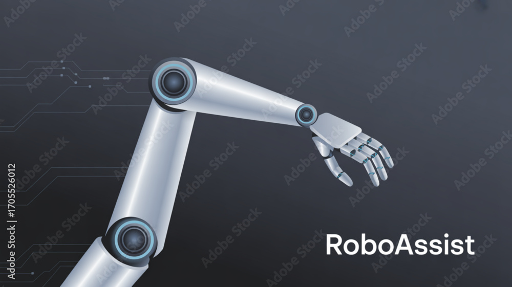 Aufkleber robotic arm with advanced technology assisting in various tasks, showcasing precision and innovation